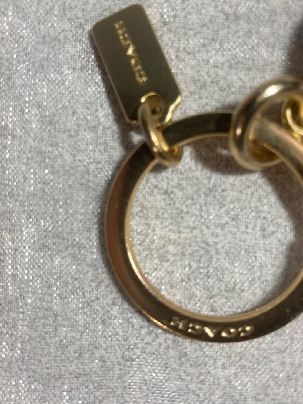 Coach 3D C Resin Key Fob/Bag Charm Pink Glitter Gold-Tone Style 1618 EUC - Picture 5 of 12